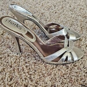 Charles David 7.5 Silver High Heels Y2K Going Out
